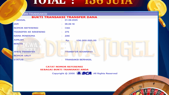 Bukti JP Dewatogel Casino-